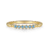 14K Yellow Gold Bujukan Bead and Blue Topaz Stackable Ring