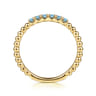 14K Yellow Gold Bujukan Bead and Blue Topaz Stackable Ring