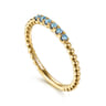 14K Yellow Gold Bujukan Bead and Blue Topaz Stackable Ring