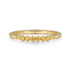 14K Yellow Gold Bujukan Bead and Citrine Stackable Ring