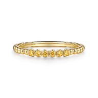 14K Yellow Gold Bujukan Bead and Citrine Stackable Ring