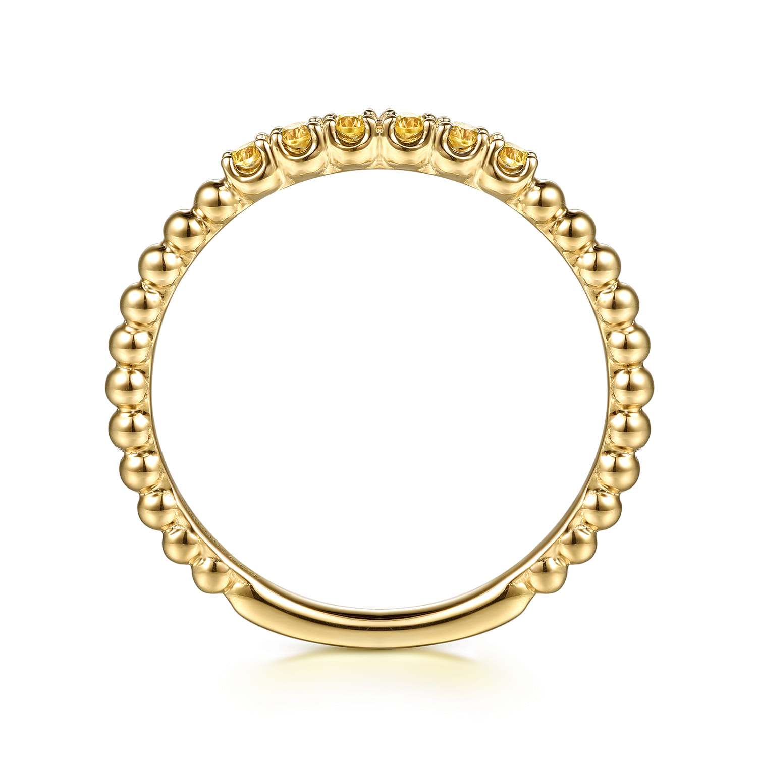 14K Yellow Gold Bujukan Bead and Citrine Stackable Ring - Shot 2