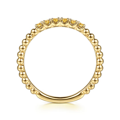 14K Yellow Gold Bujukan Bead and Citrine Stackable Ring