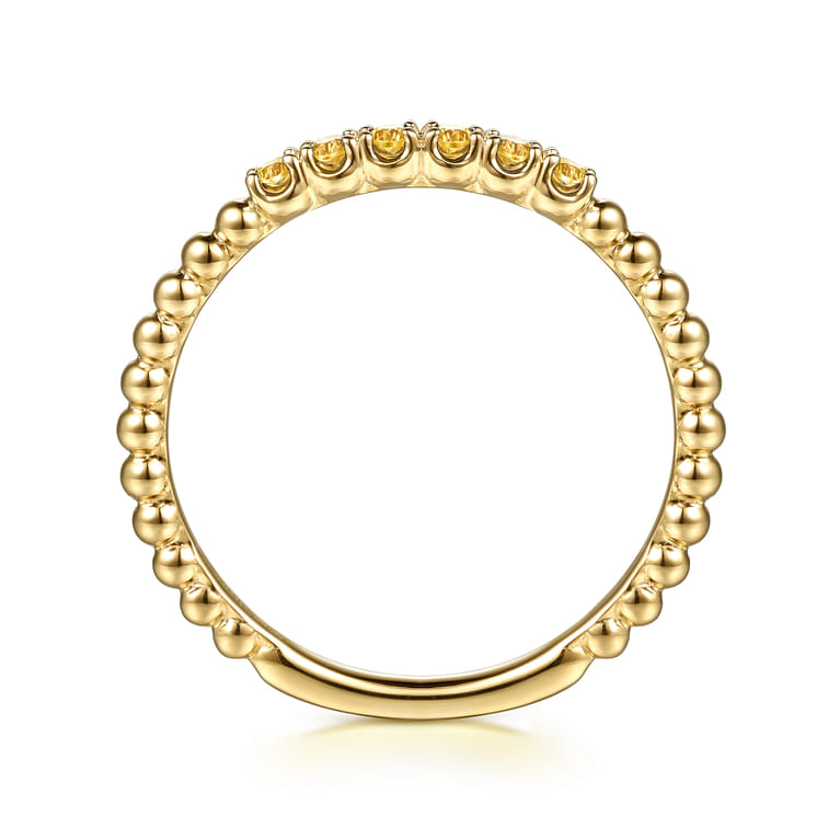 14K Yellow Gold Bujukan Bead and Citrine Stackable Ring - Shot 2