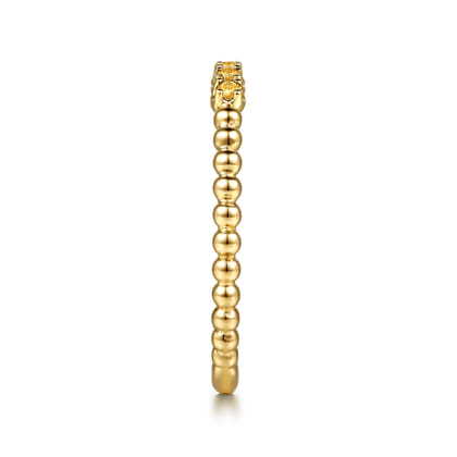 14K Yellow Gold Bujukan Bead and Citrine Stackable Ring