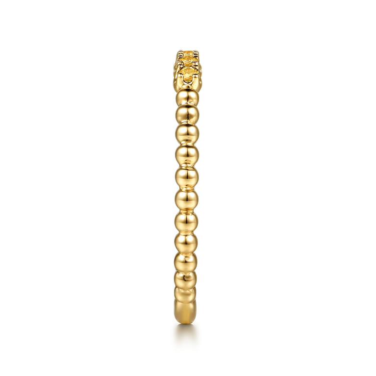 14K Yellow Gold Bujukan Bead and Citrine Stackable Ring - Shot 4