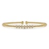 14K Yellow Gold Bujukan Bead and Cluster Diamond Bangle - 0.13 ct