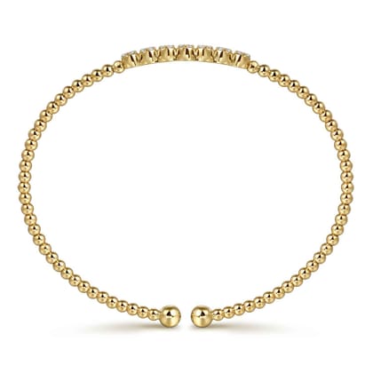 14K Yellow Gold Bujukan Bead and Cluster Diamond Bangle