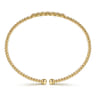 14K Yellow Gold Bujukan Bead and Cluster Diamond Bangle - 0.14 ct