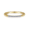 14K Yellow Gold Bujukan Bead and Diamond Stackable Ring - 0.06 ct