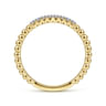 14K Yellow Gold Bujukan Bead and Diamond Stackable Ring - 0.06 ct