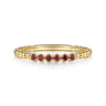 14K Yellow Gold Bujukan Bead and Garnet Stackable Ring