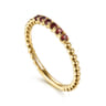 14K Yellow Gold Bujukan Bead and Garnet Stackable Ring