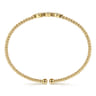 14K Yellow Gold Bujukan Bead and Hexagon Cluster Diamond Bangle - 0.14 ct