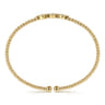 14K Yellow Gold Bujukan Bead and Hexagon Cluster Diamond Bangle - 0.12 ct