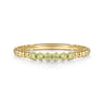 14K Yellow Gold Bujukan Bead and Peridot Stackable Ring