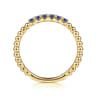 14K Yellow Gold Bujukan Bead and Sapphire Stackable Ring