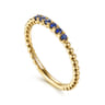 14K Yellow Gold Bujukan Bead and Sapphire Stackable Ring