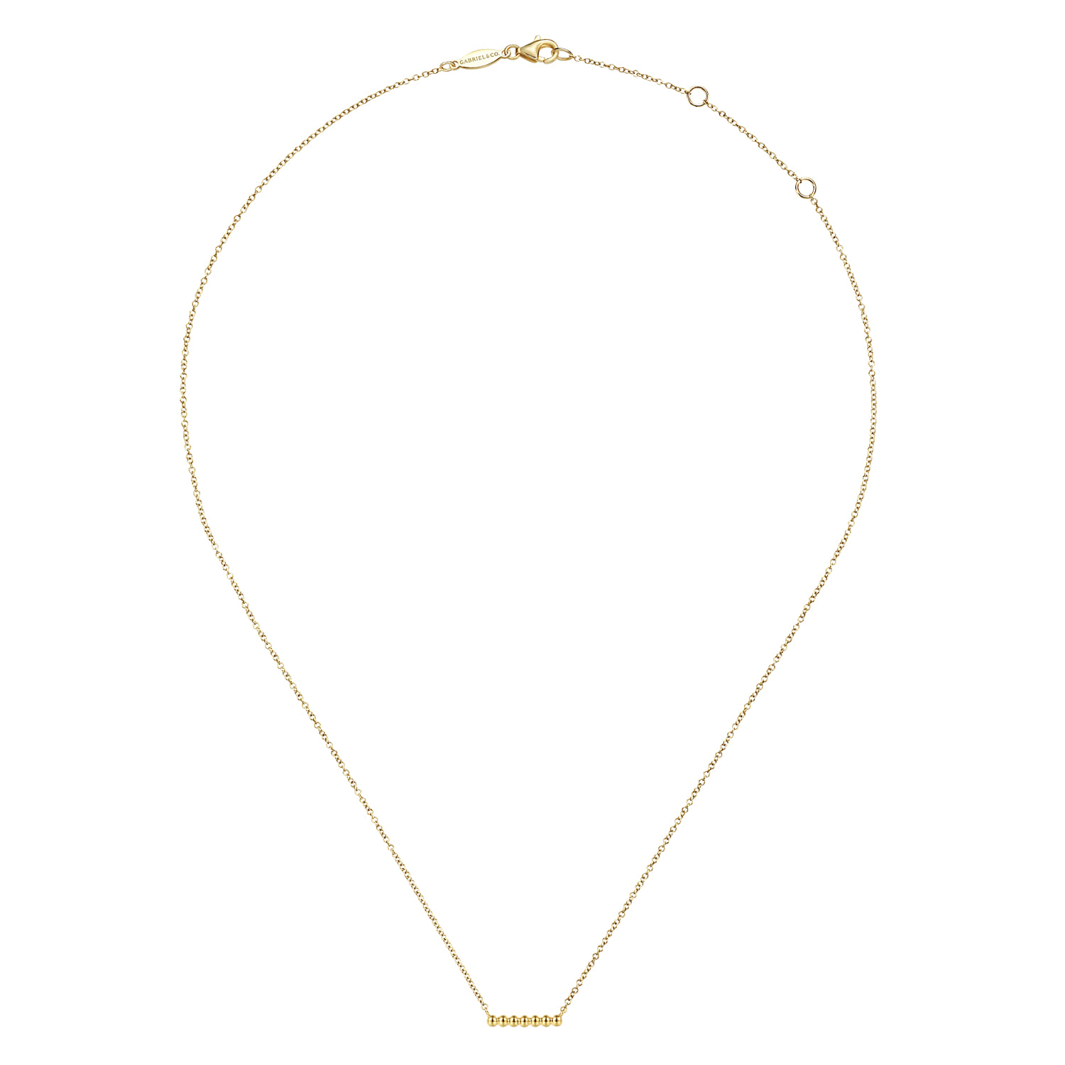14K Yellow Gold Bujukan Beaded Bar Necklace - Shot 2