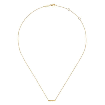 14K Yellow Gold Bujukan Beaded Bar Necklace