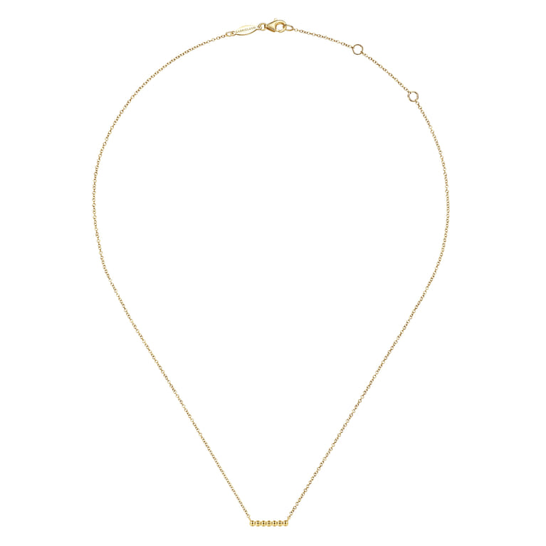 14K Yellow Gold Bujukan Beaded Bar Necklace - Shot 2