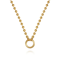 14K Yellow Gold Bujukan Beaded Chain Necklace