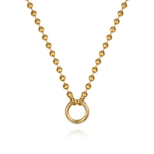 14K Yellow Gold Bujukan Beaded Chain Necklace