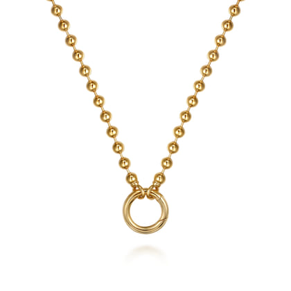 14K Yellow Gold Bujukan Beaded Chain Necklace