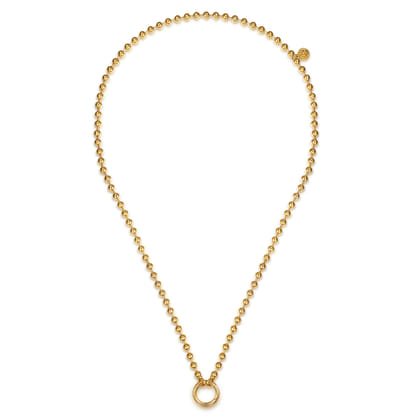 14K Yellow Gold Bujukan Beaded Chain Necklace