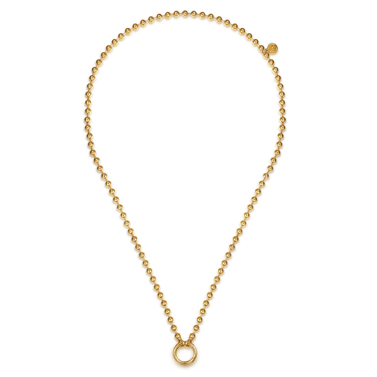 14K Yellow Gold Bujukan Beaded Chain Necklace - Shot 2