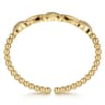 14K Yellow Gold Bujukan Beaded Cuff Bangle Bracelet