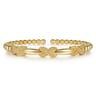14K Yellow Gold Bujukan Beaded Cuff Bangle Bracelet