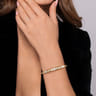 14K Yellow Gold Bujukan Beaded Diamond Cluster Cuff Bangle Bracelet - 0.35 ct