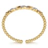14K Yellow Gold Bujukan Beaded Diamond Criss Cross Cuff Bangle Bracelet - 0.5 ct