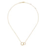 14K Yellow Gold Bujukan Beaded Double Circle Necklace