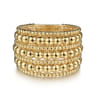 14K Yellow Gold Bujukan Beaded Easy Stackable Ring