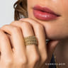 14K Yellow Gold Bujukan Beaded Easy Stackable Ring