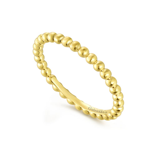 14K Yellow Gold Bujukan Beaded Stackable Ring - Shot 3