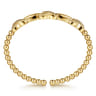 14K Yellow Gold Bujukan Beaded X Station Cuff Bangle Bracelet