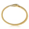 14K Yellow Gold Bujukan Beaded and Diamond Snake Wrapped Bangle Bracelet - 0.35 ct