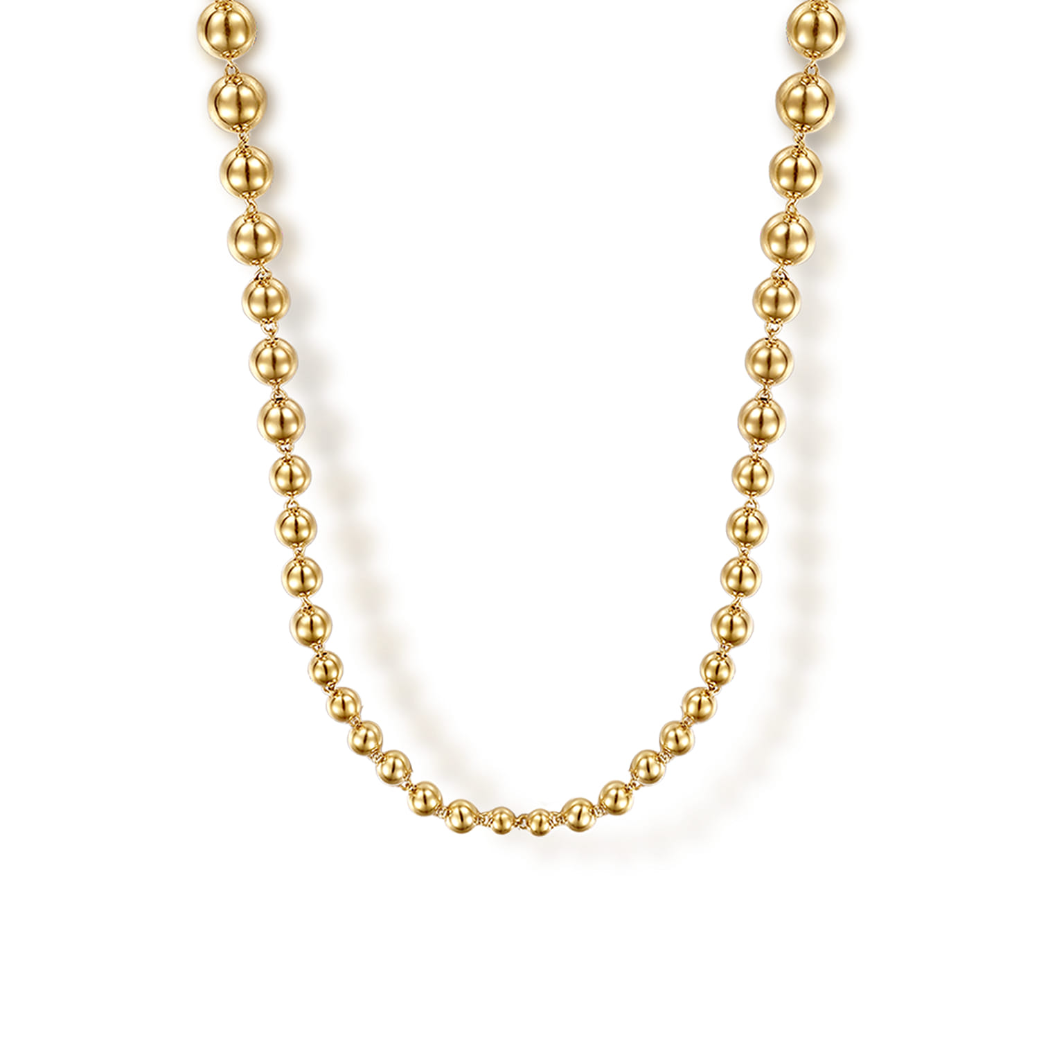 14K Yellow Gold Bujukan Beads Chain Necklace - Shot 1