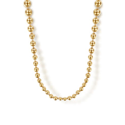 14K Yellow Gold Bujukan Beads Chain Necklace