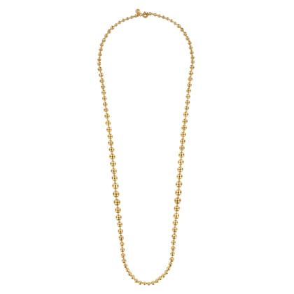 14K Yellow Gold Bujukan Beads Chain Necklace
