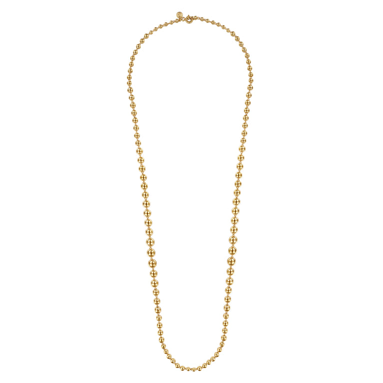 14K Yellow Gold Bujukan Beads Chain Necklace - Shot 2