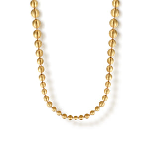 14K Yellow Gold Bujukan Beads Chain Necklace