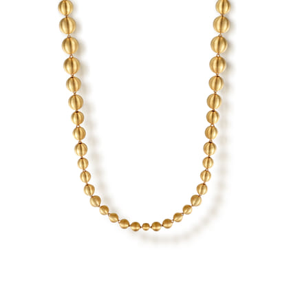 14K Yellow Gold Bujukan Beads Chain Necklace