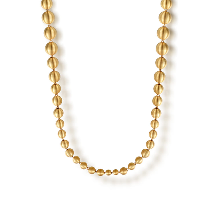 14K Yellow Gold Bujukan Beads Chain Necklace - Shot 1