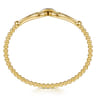 14K Yellow Gold Bujukan Beads Diamond Horseshoe Cuff Bangle Bracelet - 0.08 ct