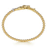 14K Yellow Gold Bujukan Beads Diamond Stirrup Cuff Bangle Bracelet - 0.17 ct