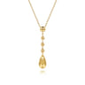 14K Yellow Gold Bujukan Beads Drop Necklace